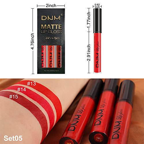 Red Matte Liquid Lipstick Set – 3 Pack, Long-Lasting & Waterproof