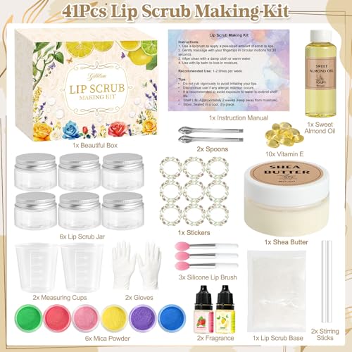 DIY Sugar Lip Scrub Making Kit with Shea Butter & Tools