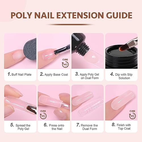 GAOY Poly Gel Nail Extension Kit - 6 Classic Builder Gel Colors