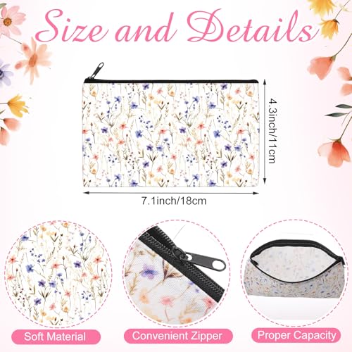 Reginary 20-Piece Floral Makeup Bags, 7x4.3 Inch Canvas Cosmetic Pouches