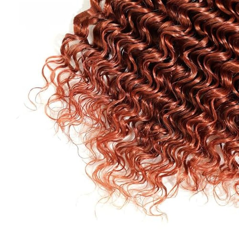 24 Inch Reddish Brown Deep Wave Brazilian Human Hair Bundles