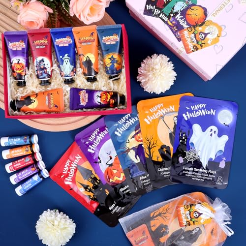 50 Pack Halloween Skincare Gift Set - Hand Cream, Masks & Lip Balm
