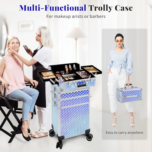 AROUS Rolling Makeup Train Case 4-in-1 with Wheels