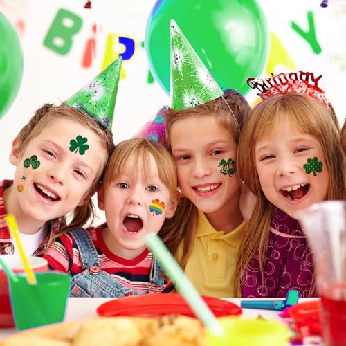 St Patricks Day Temporary Tattoos, 23 Sheets 100+ Pcs Glitter Shamrock