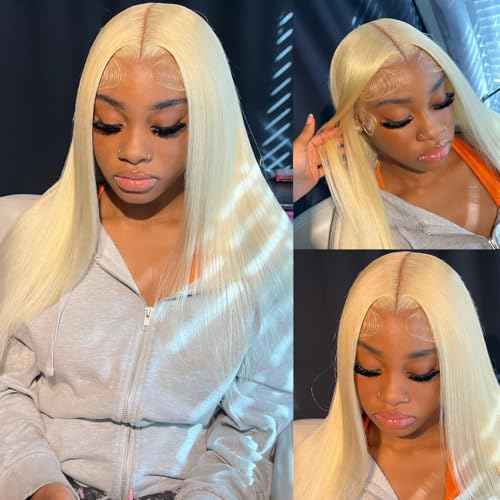 26 Inch 613 13x6 Lace Front Wig Human Hair 200 Density 613 Lace Front Wig Human Hair Straight Blonde Wig Human Hair 13x6 HD Lace Frontal Wigs Human Hair Pre Plucked With Baby Hair