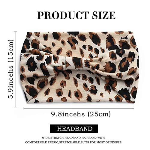 Acenail Leopard Wide Headband for Women - Non-Slip Turban 4Pcs