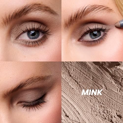 Wonderskin Brown is the New Black Longwear Eyes Set, IYKYK Eyeshadow in Mink, 1440 Longwear Eyeliner in Kalamata and Infinite Rizz Mascara in Brown.