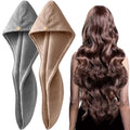 YFONG Microfiber Hair Towel Wrap - Quick Dry Turban for Women, 2-Pack