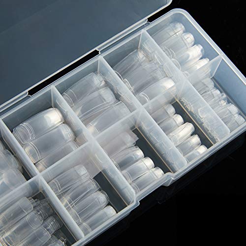 Half Cover Acrylic False Nail Tips, 500PCS Fake Nail Shape Artificial False Nails Tips 10 Sizes with Case for Nail Art Salons and Home DIY (Clear)