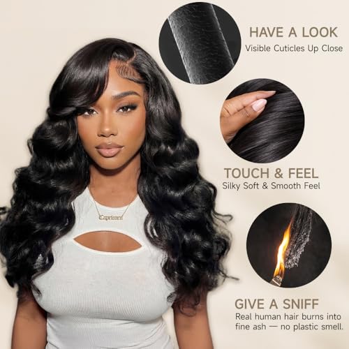 Body Wave Lace Front Wig - 26 Inch HD Lace Human Hair 200 Density