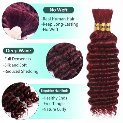 28 Inch Burgundy Boho Hair Braiding Bundles - 3 Pack