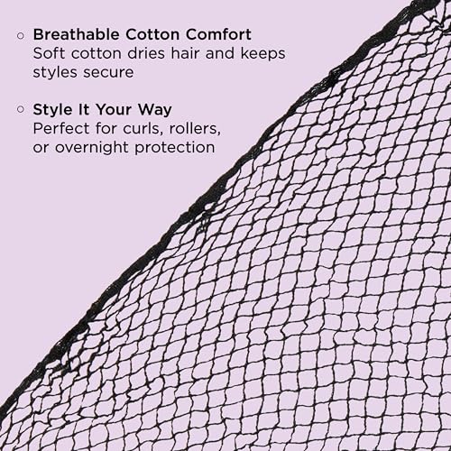 Diane Extra Large Cotton Triangle Hair Net for Salons, Home Styling, Curl Setting, Securing Hair in Place, and Protecting Hair While Drying or Sleeping