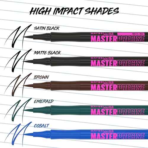 MAYBELLINE Master Precise All Day Liquid Eyeliner, Waterproof Eyeliner Makeup for up to 30HR Wear, Cobalt Blue, 1 Count