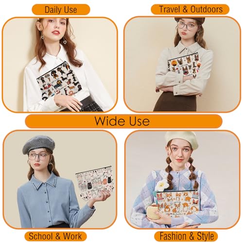 DOOX Cat Makeup Bags with Lining, Funny Cosmetic Bags Pencil Pouch - Double-Sided Print - Cute Cat Birthday & Christmas Gifts for Daughter, Sister, Women