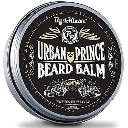BushKlawz Beard Balm and Leave-in Conditioner, 5 Full Size 2.0 oz Balms - Urban, Lumber, Pacific, Naked Prince Fragrance Free, Premium Line, Great Gift for Christmas, Father's Day