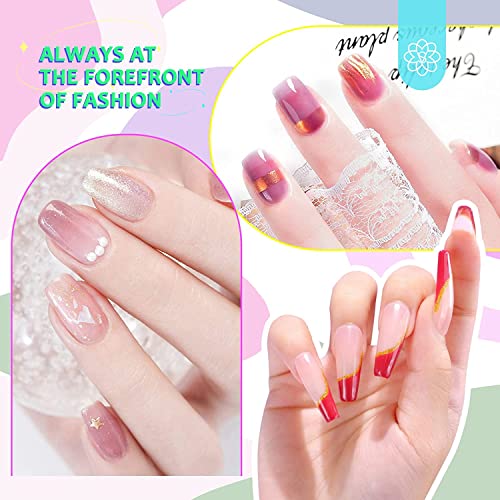 SAVILAND 42PCS Gel Nail Polish Set: 32 Colors Soak-off U V Gel Polish Kit with Base & Glossy Matte Top Coat Red Glitter Gel Polish Set Manicure Kit with Nail Brush for DIY Nail Girl Salon