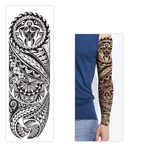 Tribal Totem Temporary Sleeve Tattoos - 4 Sheets, Waterproof