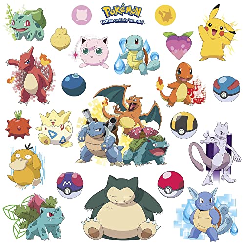 Pokemon Iconic Peel and Stick Wall Decals - 24 Removable Decals