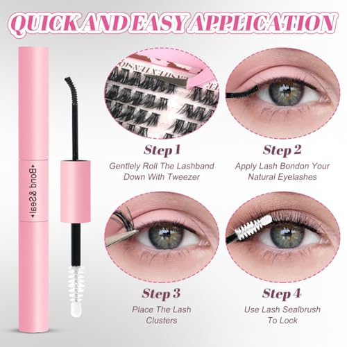 Lash Clusters Kit 9-16mm D Curl 560 Pcs with Bond & Seal