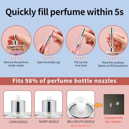2-Pack Travel Cologne Atomizer Bottles - Refillable 5ml Perfume Spray Case