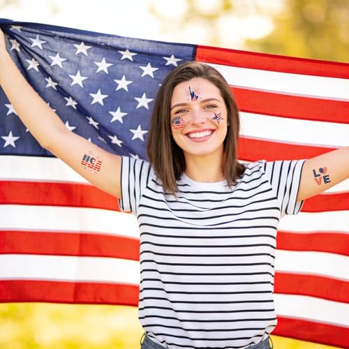 72Pc 4th of July Temporary Tattoos - Patriotic Party Favors