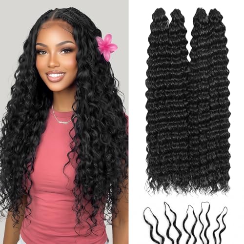 Feather Crochet Hair Deep Wave 18" Hand-Tied Extensions