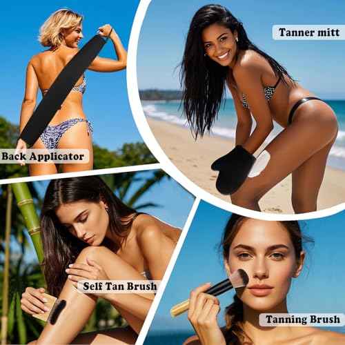 Self Tanning Mitt Self Tanner Mitt Tanning Glove Self Tan Mitt Applicator Self Tanner Brush For Body Self Tanning Brush Kabuki Brush Back Self Tanner Back Applicator Back Tanning Applicator 4 Pack