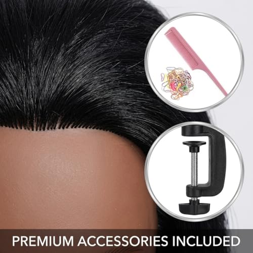 16 Inch Real Hair Mannequin Head for Braiding & Styling