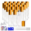 24Pack Essential Oil Roller Bottles 10ml Clear Glass Roller Bottles with Stainless Steel Roller Balls Leak Proof Roll on Bottles for Travel Perfume Essential Oil
