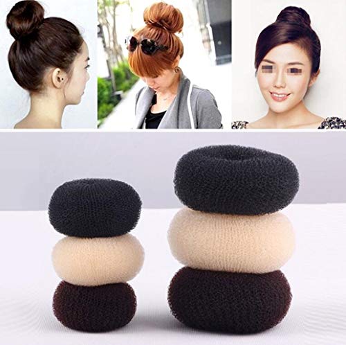 3Pcs Donut Hair Bun Maker Ring Style Bun Maker Set Chignon Hair Doughnut Shape Hair Styling Tool for Women Girls Large+Middle+Small)