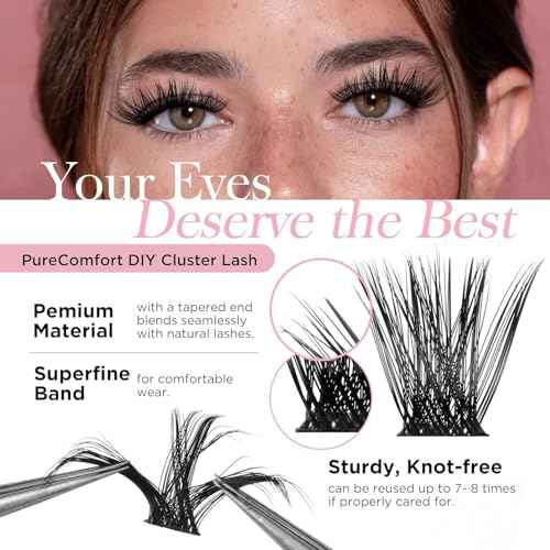Lash Clusters 168Pcs Volume Cluster Lahes D Curl Eyelash Clusters,Winkgiggle Lash Clusters 10-16mm DIY Eyelash Extensions Natural Look Wispy Lashes,Reusable Thin Bland Individual Lashes (56D)