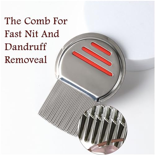 5pack Stainless Steel Fine Tooth Comb for Scalp Psoriasis, Hair Grooming, and Detoxing - Multifunctional Dandruff Removal Comb for Women, Men, Kids, and Adults