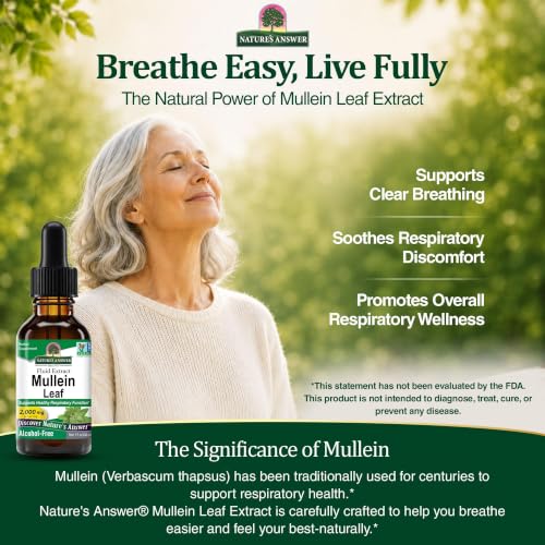 Nature's Answer Mullein Leaf Liquid Extract 1 oz – Non-GMO, Gluten-Free