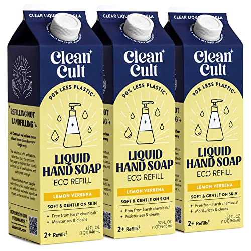 Cleancult Liquid Hand Soap Refill - Wild Lavender - Moisturizes Dry & Sensitive Skin - Made with Aloe Vera & Lavender Essential Oils - Eco Friendly - Paper-Based Packaging - 32 oz/1 Pack