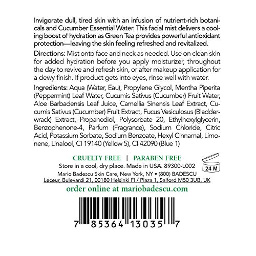 Mario Badescu Facial Spray 2 Piece Set, Includes Aloe, Chamomile & Lavender Face Mist PLUS Aloe, Cucumber, Green Tea Face Mist for All Skin Types, Dewy Finish, 4 Fl Oz, 2 Count (Pack of 1)