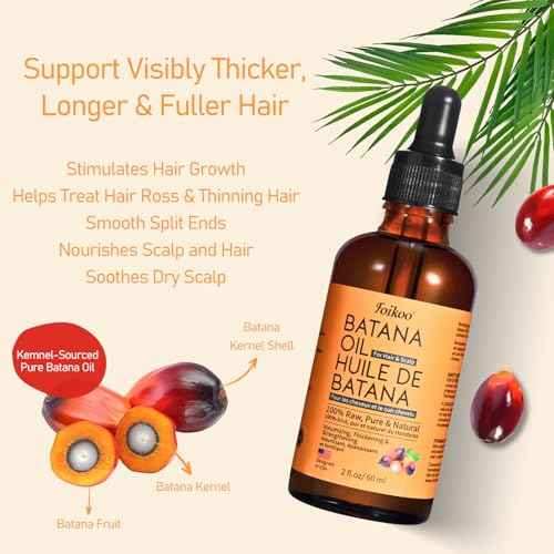 Batana Oil for Hair Growth Dr Sebi Organic, 100% Raw Pure & Natural Botana Oil from Honduras, Deeply Nourishing Scalp for Hair Thicker and Stronger