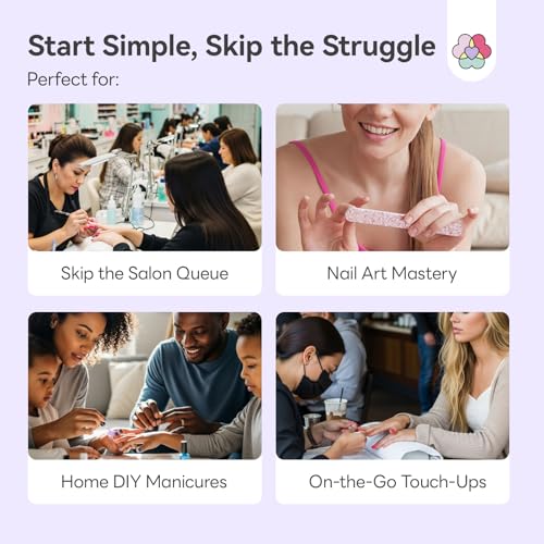 SAVILAND Advanced Acrylic Nail Kit for Beginners: 30g Clear Acrylic Powder and Liquid Set with #12 Nail Brush, Forms & Manicure Tools for Extensions DIY 3D Nail Art Sculpting Home Salon Use