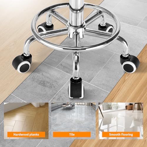 Rolling Stool with Wheels - PU Leather, 300lb Capacity