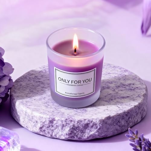 Luxury Purple Self Care Gift Box Set for Women with Bath Bombs, Scented Candles, Tumbler, Sleep Mask, Best Wishes Card, Birthday Spa Gift Package
