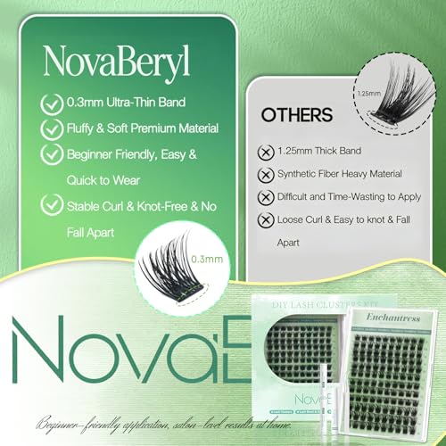 Enchantress Short Lash Clusters Kit 8-14mm with Bond & Remover