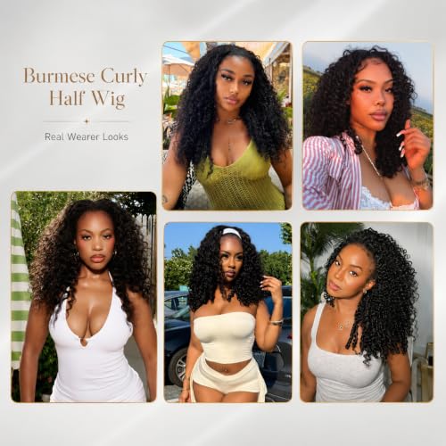 Ali Grace Burmese Curly Half Wig 100% Human Hair 20"