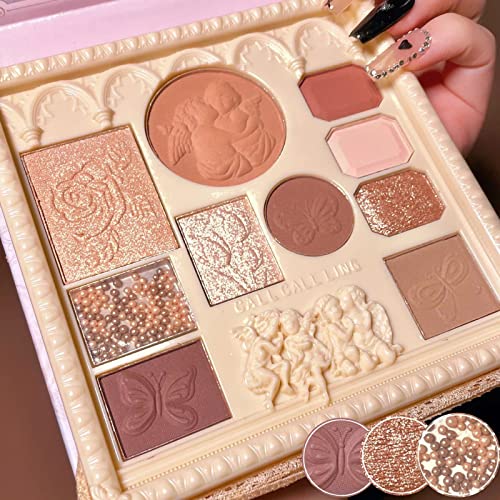 10-Color Embossed Eyeshadow Palette with Mirror
