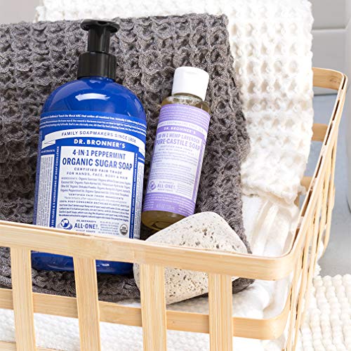 Dr. Bronner's - Pure-Castile Liquid Soap (Lavender, 4 ounce) - Made with Organic Oils, 18-in-1 Uses: Face, Body, Hair, Laundry, Pets and Dishes, Concentrated, Vegan, Non-GMO