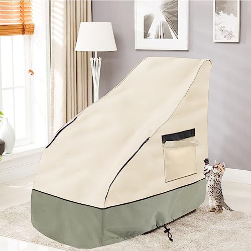 Massage Chair Cover 600D Oxford Cloth Full Body Shiatsu Massage Chair Protective Cover with Drawstring Waterproof Dustproof