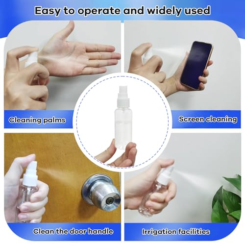 5 Pack Travel Spray Bottles 50ml Leak-Proof Fine Mist Reusable Plastic