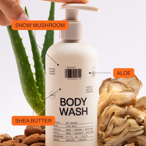DedCool Body Wash Refill | Xtra Milk | Shea Butter, Aloe & Snow Mushroom | Hydrating, Non-Toxic, Vegan | Bergamot, White Musk & Amber | 16 fl oz