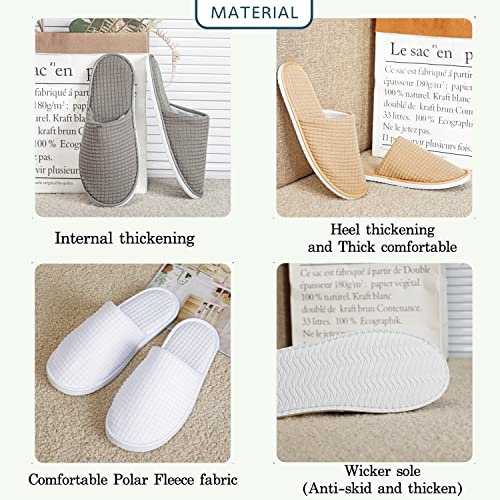 Non-Slip Washable Spa Slippers for Guests - Unisex Indoor Shoes (6-10 Pairs)