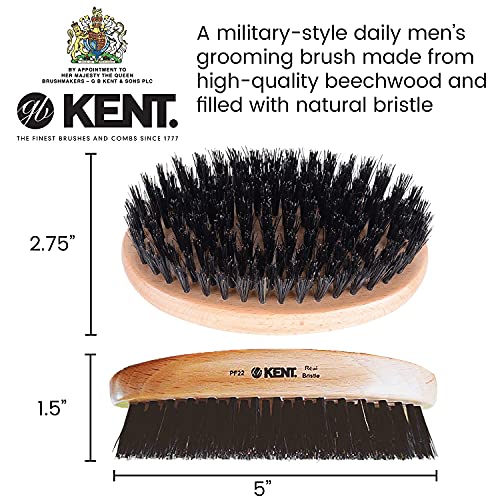 Kent Set of 3, 81T Small Beard and Mustache Comb, FOT All Fine Pocket Comb and PF22 Hair Brush and Beard Bruh, Best Beard and Mustache Grooming Kit for Travel and Home Beard Care, Made in England