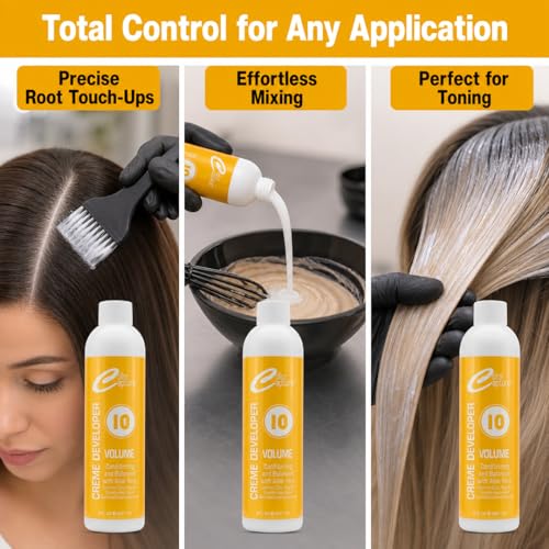 10 Volume Cream Hair Developer with Aloe Vera – No-Drip Formula