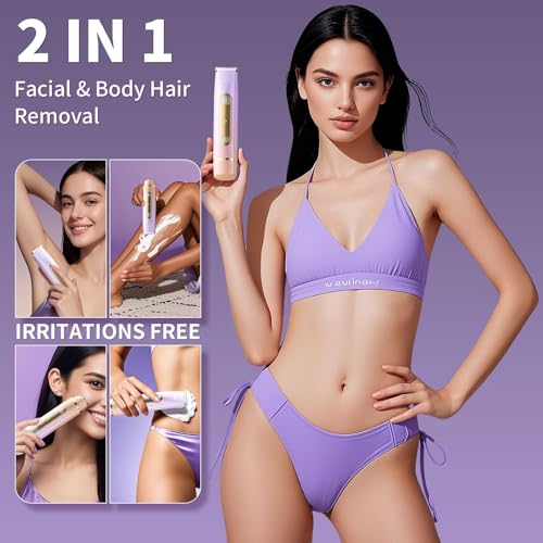 Bikini Trimmer for Women, Electric Razors with Dual Heads, Rechargeable Pubic Hair Trimmer with IPX7 Waterproof, Painless Pro Shaver for Underarm Leg Arm Body Face Private Area£¨RoyalRose£©